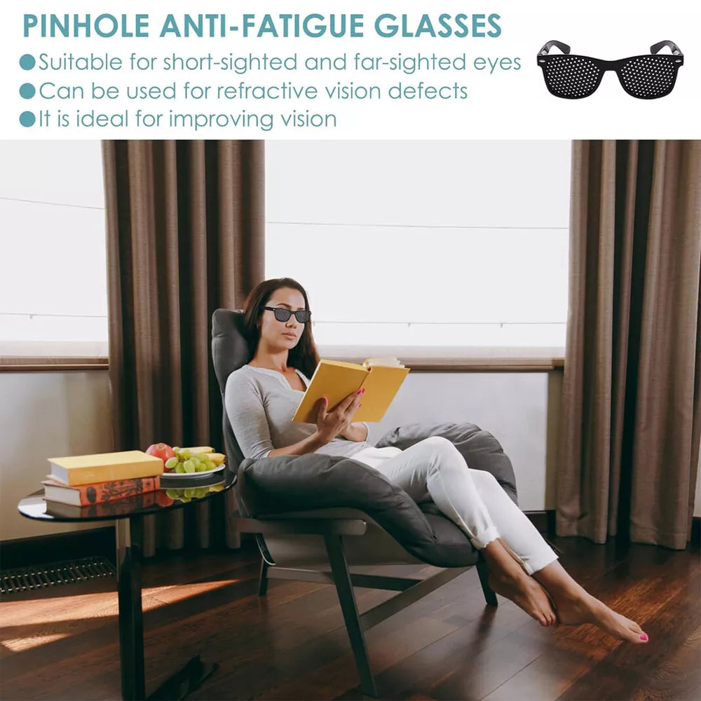 VisionEase Pinhole Glasses – Natural Vision Improvement and Reduction of Eye Strain (Set of 2)