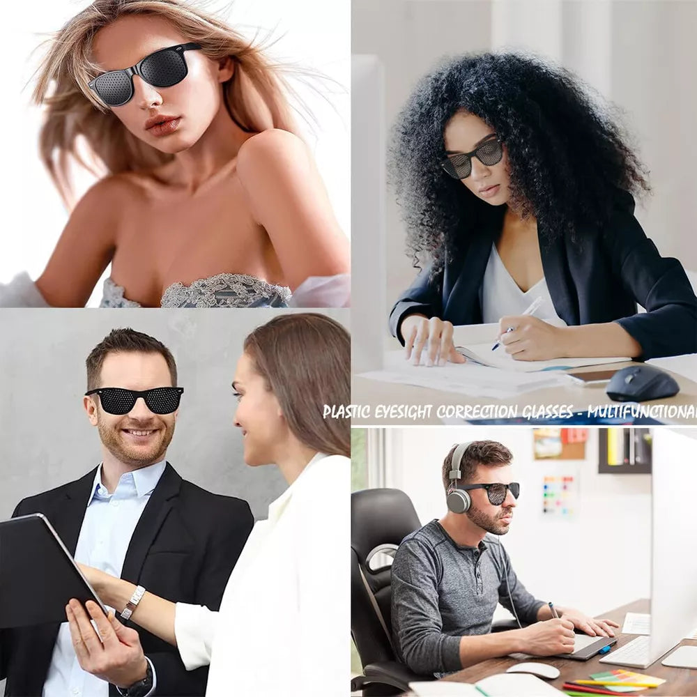 VisionEase Pinhole Glasses – Natural Vision Improvement and Reduction of Eye Strain (Set of 2)