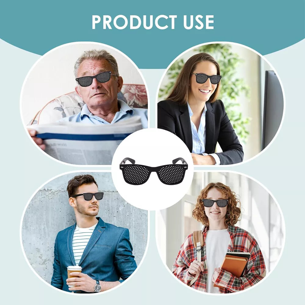 VisionEase Pinhole Glasses – Natural Vision Improvement and Reduction of Eye Strain (Set of 2)