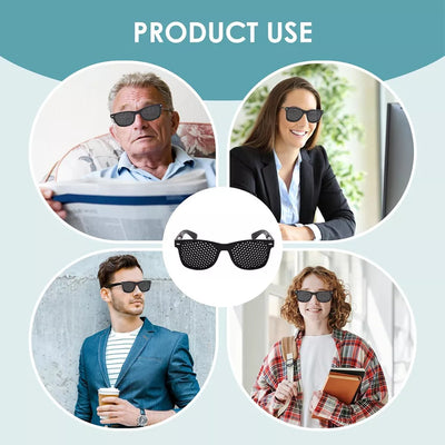 VisionEase Pinhole Glasses – Natural Vision Improvement and Reduction of Eye Strain (Set of 2)