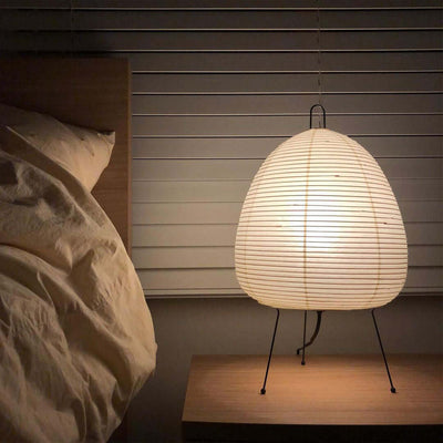 Akari Table Lamp – Japan-Inspired Design with Mulberry Paper and Metal