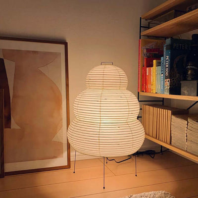 Akari Table Lamp – Japan-Inspired Design with Mulberry Paper and Metal