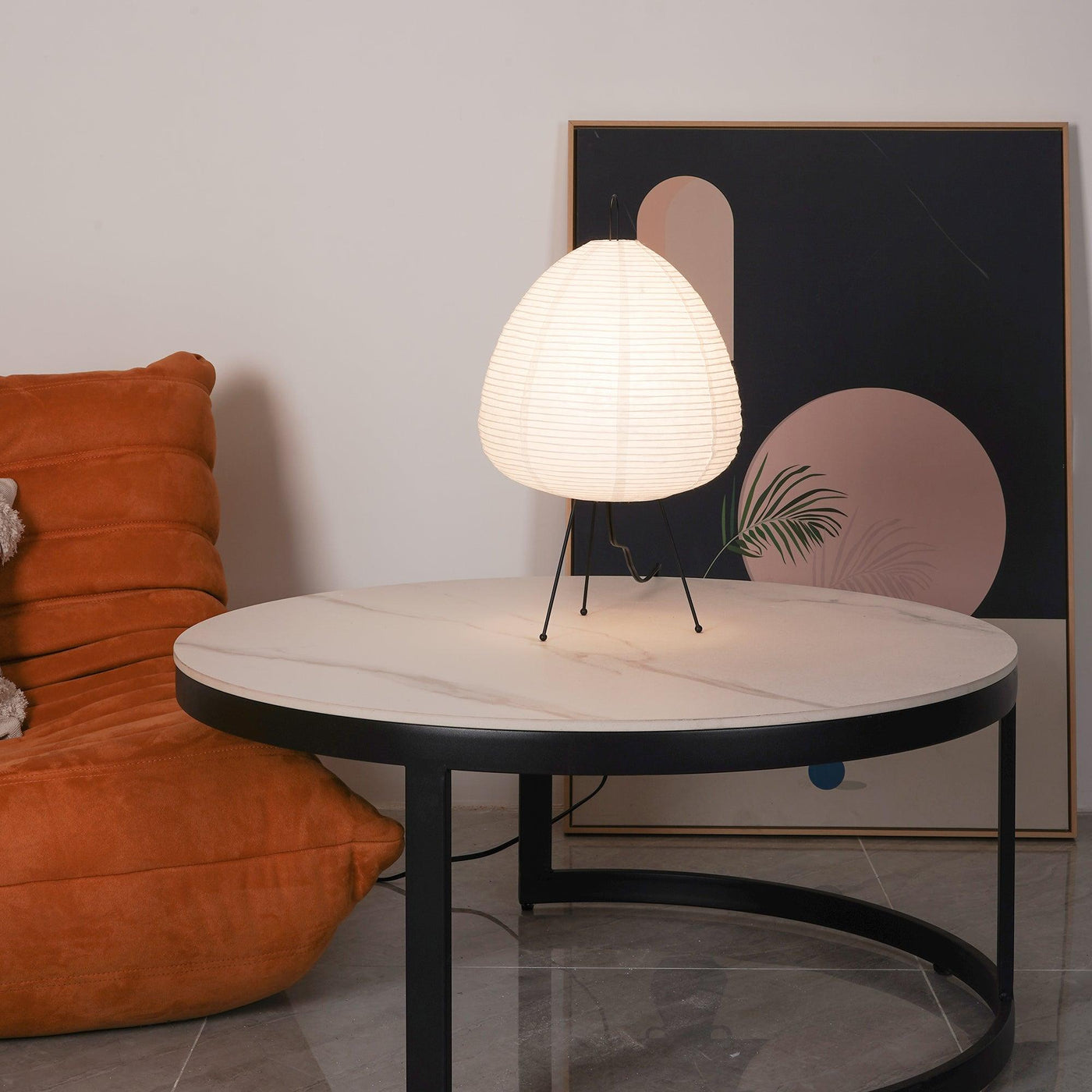 Akari Table Lamp – Japan-Inspired Design with Mulberry Paper and Metal