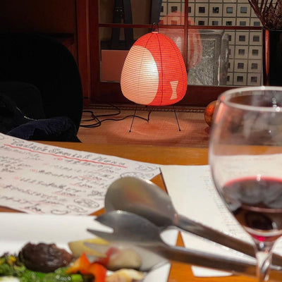 Akari Table Lamp – Japan-Inspired Design with Mulberry Paper and Metal