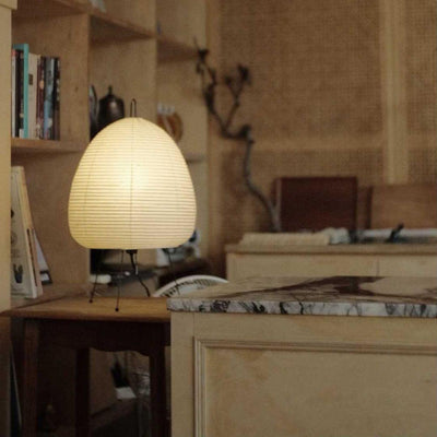 Akari Table Lamp – Japan-Inspired Design with Mulberry Paper and Metal