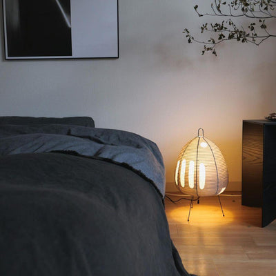 Akari Table Lamp – Japan-Inspired Design with Mulberry Paper and Metal