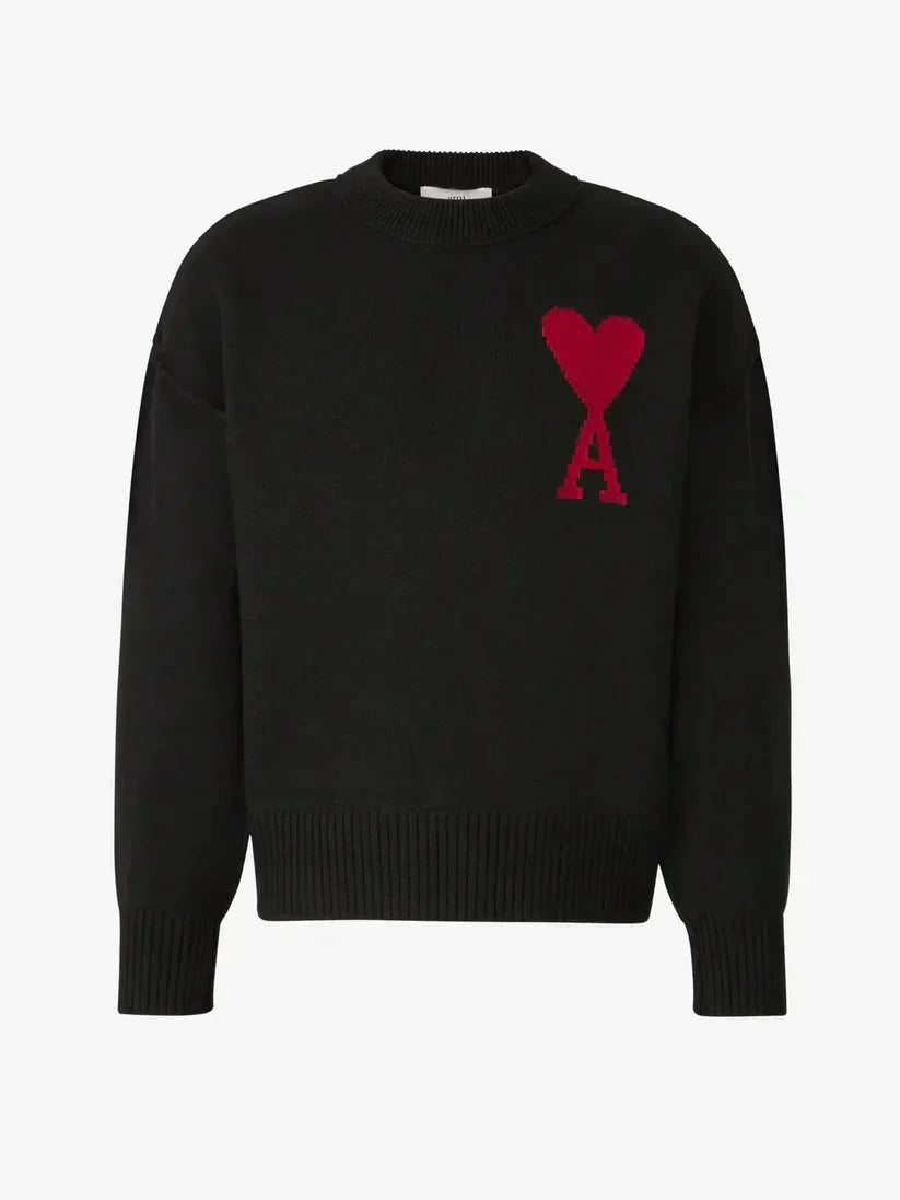 Pull en Laine Unisexe HeartLoom – Design Élégant avec Logo Cœur