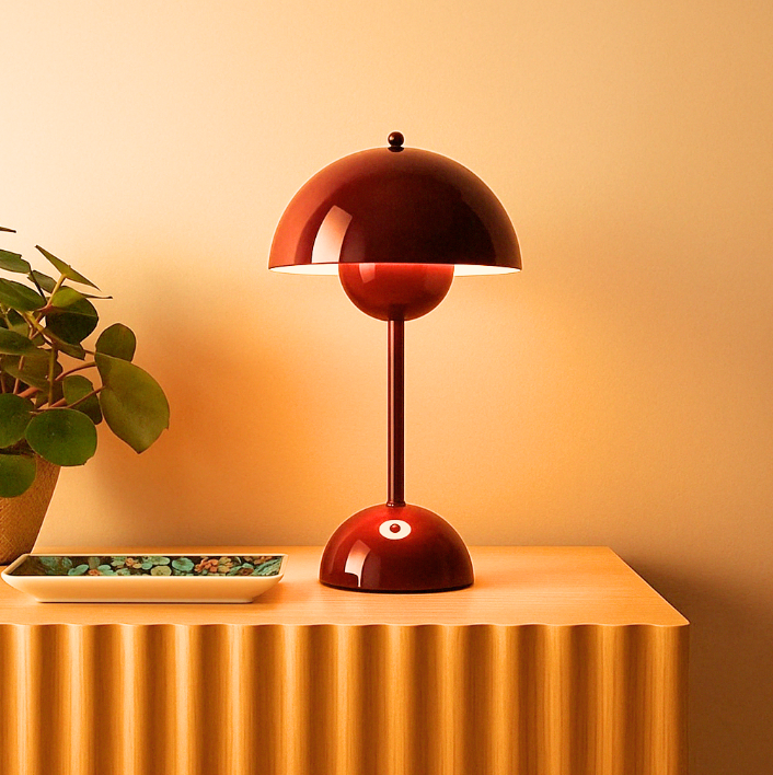 LunaGlow LED Table Lamp – Retro Design Rechargeable with Touch Dimmer