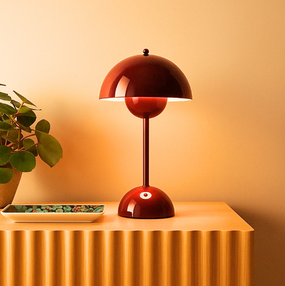 LunaGlow LED Table Lamp – Retro Design Rechargeable with Touch Dimmer