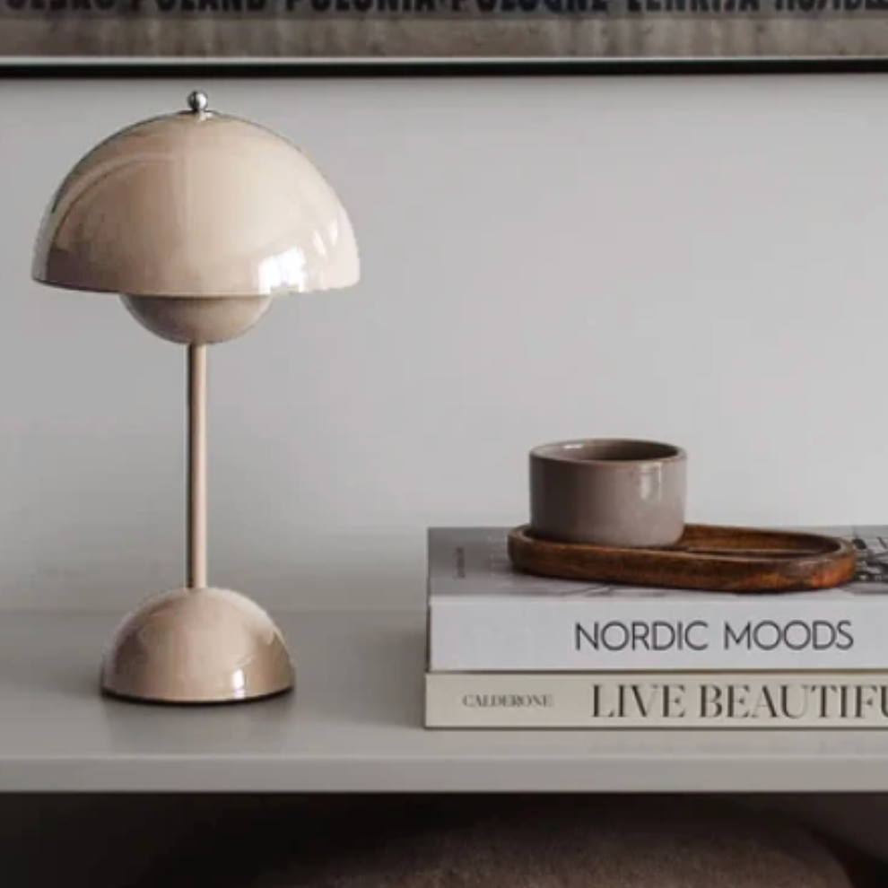 LunaGlow LED Table Lamp – Retro Design Rechargeable with Touch Dimmer
