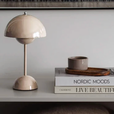 LunaGlow LED Table Lamp – Retro Design Rechargeable with Touch Dimmer