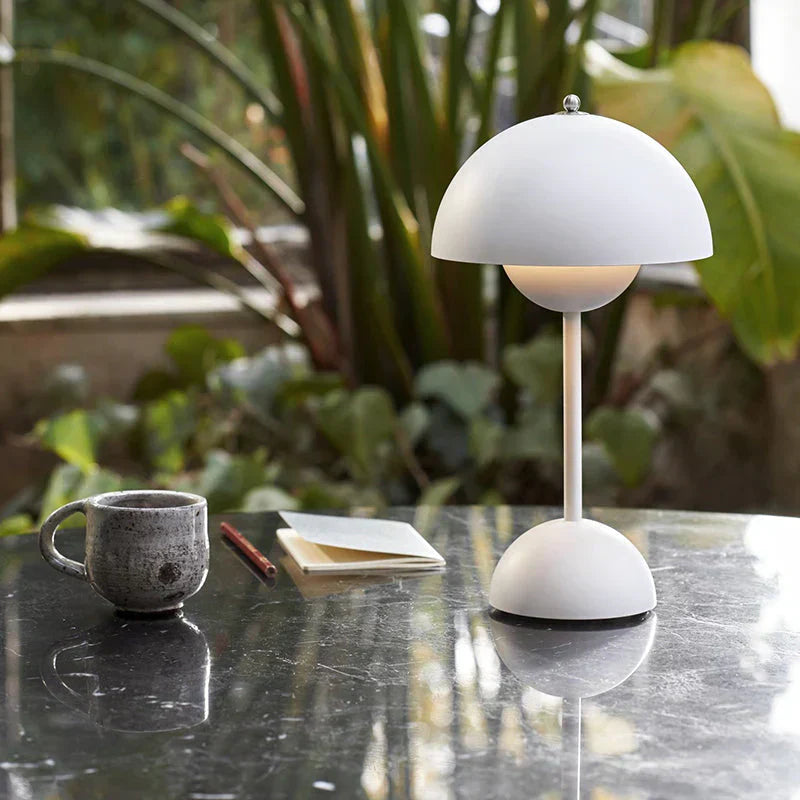 LunaGlow LED Table Lamp – Retro Design Rechargeable with Touch Dimmer