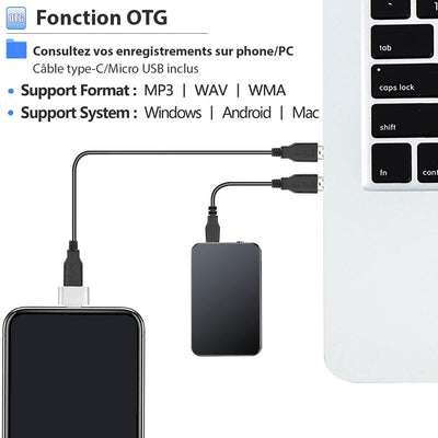 AudioStealth Mini Micro Espion – Enregistreur Vocal Discret