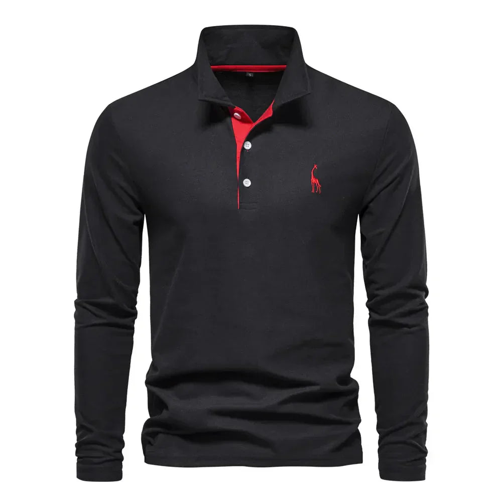 Bastian Polo for Men Long Sleeves – Comfortable Cotton and Chic Embroidered Details