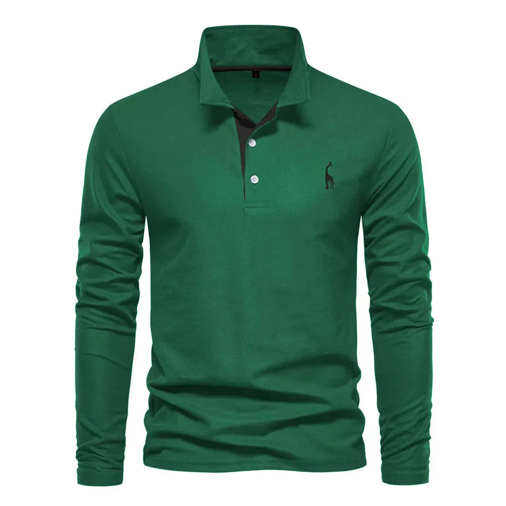 Bastian Polo for Men Long Sleeves – Comfortable Cotton and Chic Embroidered Details