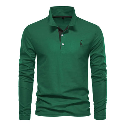 Bastian Polo for Men Long Sleeves – Comfortable Cotton and Chic Embroidered Details