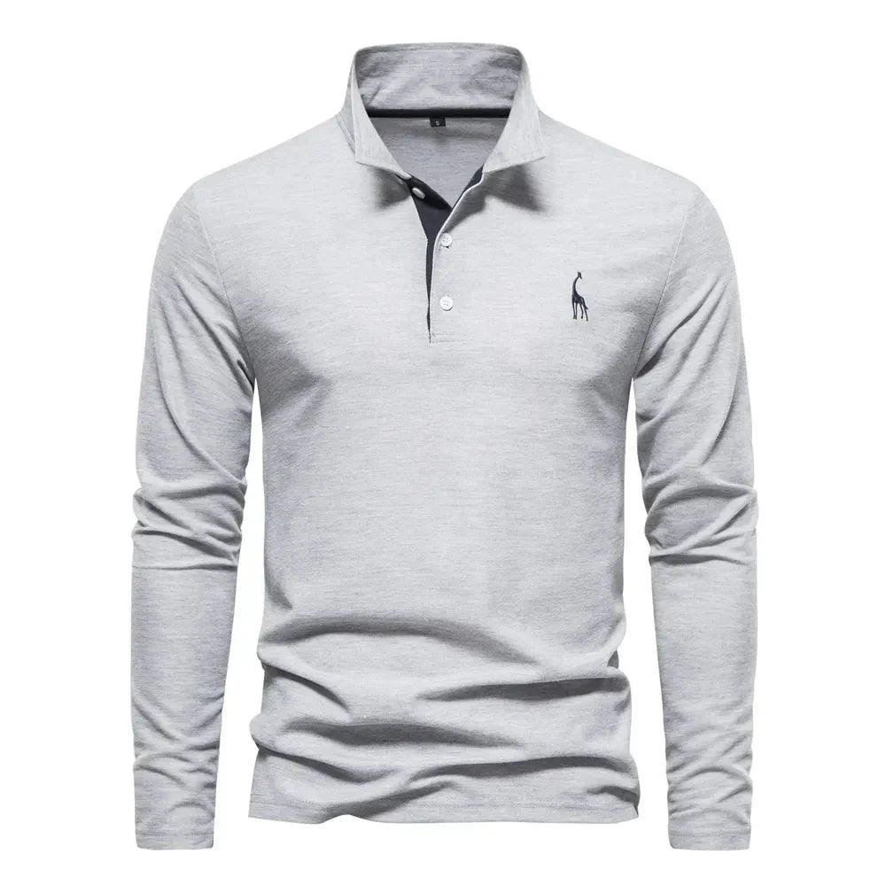 Bastian Polo for Men Long Sleeves – Comfortable Cotton and Chic Embroidered Details