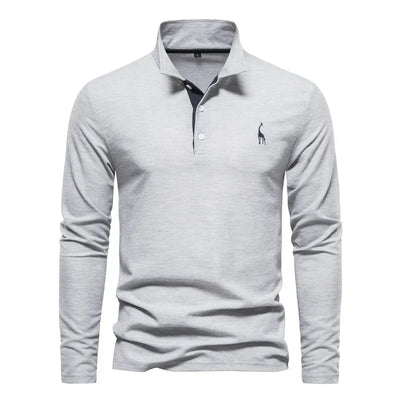 Bastian Polo for Men Long Sleeves – Comfortable Cotton and Chic Embroidered Details
