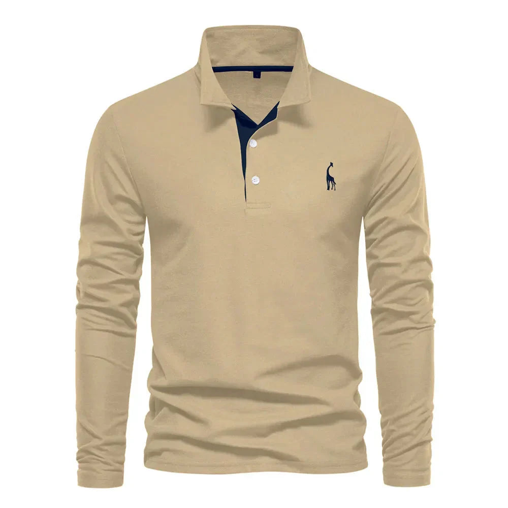 Bastian Polo for Men Long Sleeves – Comfortable Cotton and Chic Embroidered Details