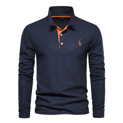 Bastian Polo for Men Long Sleeves – Comfortable Cotton and Chic Embroidered Details
